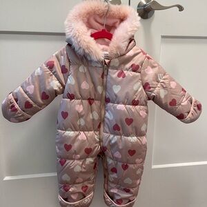 Carter's Pink Snowsuit with Faux Fur Trim